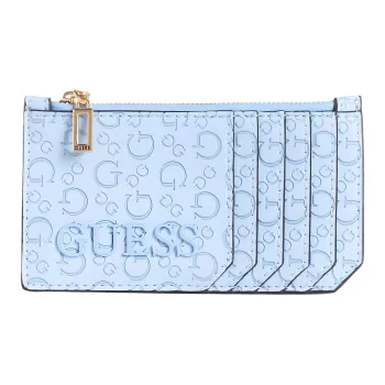 GUESS Smooth Artificial Leather Card Holder Unisex Blue