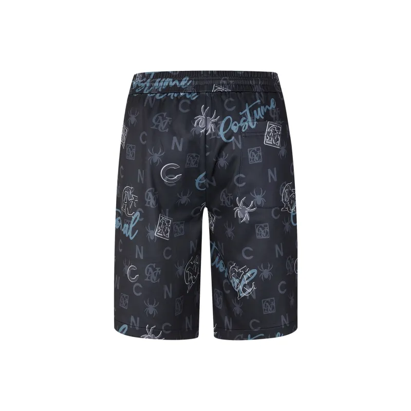 C'N'C Trendy Collection Dance Party Collection Casual Shorts Men's Black Floral-1