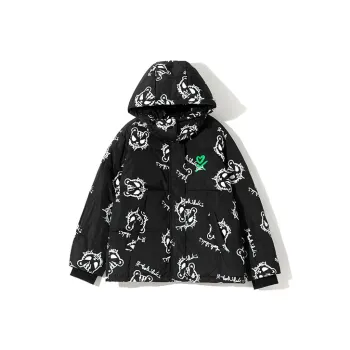 Tokidoki Animal Pattern Cartoon Hooded Thickened Down Jacket Unisex Black