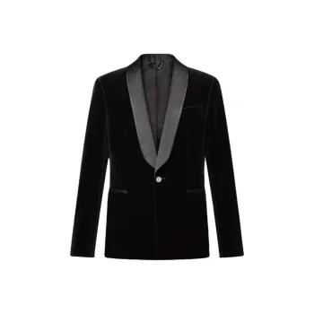 LOUIS VUITTON Single Breasted VeLOUIS VUITTONet Tuxedo Jacket