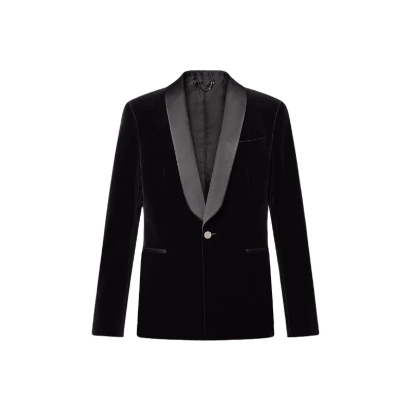 LOUIS VUITTON Single Breasted VeLOUIS VUITTONet Tuxedo Jacket-0
