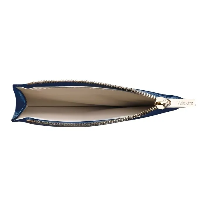 Valextra Cow Leather Coin Purse Women's Marine Blue-2
