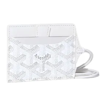 GOYARD Canvas With Calfskin Card Holder Unisex White