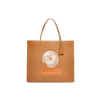 COACH Cashin Text Leather Horizontal Stripes Large Capacity Single Handbag Tote Bag Tubas Women's Orange