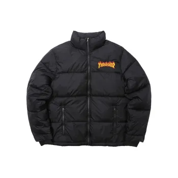 Thrasher Puffer Jackets Unisex Black