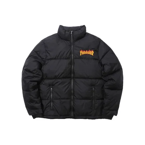 Thrasher Puffer Jackets Unisex Black