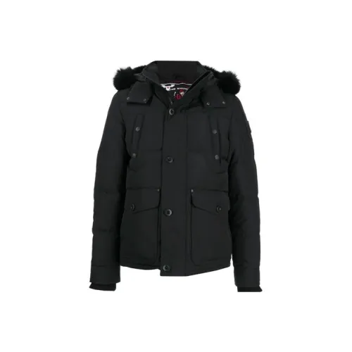 Moose Knuckles FW21 Solid Color Hooded Down Jacket Men's Black