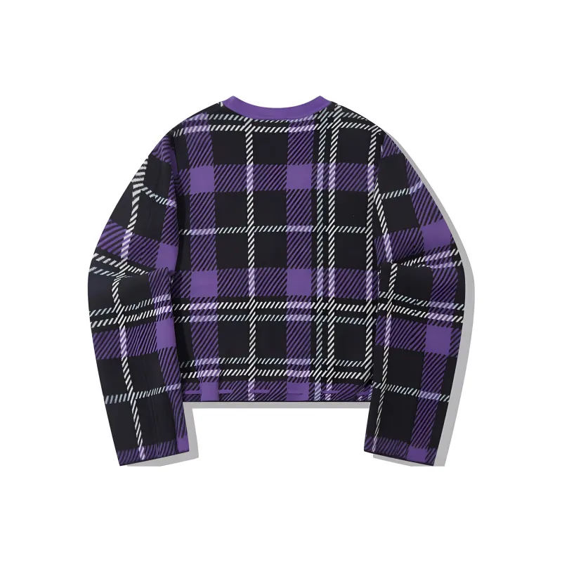 LiNing x PLEASURES Knitwear Women's Black Ultraviolet Plaid Set-1