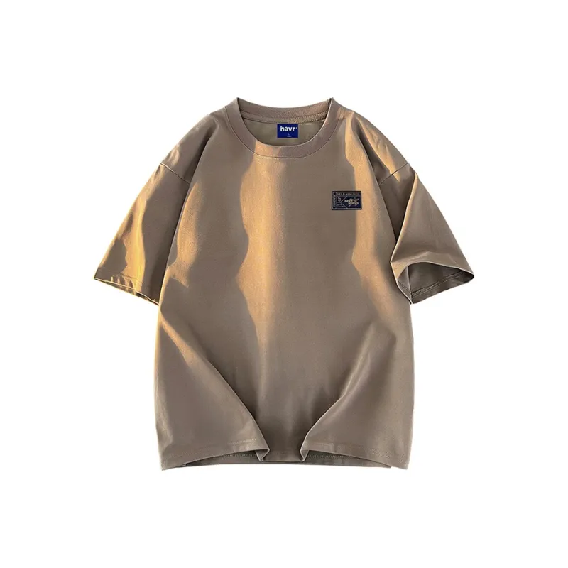 HAVR 100% Cotton Loose Fit Casual Versatile Breathable T-Shirt Unisex-8
