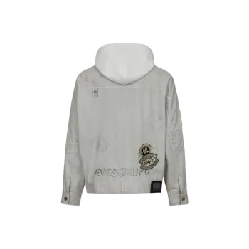 EVISU Denim Jackets Men Beige Yellow