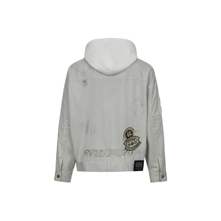 EVISU Denim Jackets Men Beige Yellow-0