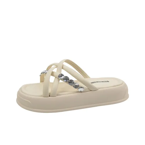 AJPAP Cut Out Quiet Slip Resistant Odor Resistant Quick Dry Slide Slippers Women's