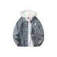 Blue Coat+White Sweatshirt