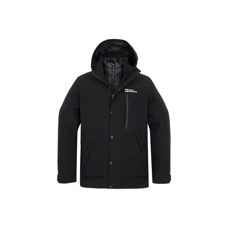 Jack Wolfskin Water Resistant Windproof Warm Water Repellent Windbreaker Jacket Men's Dark Gray-16