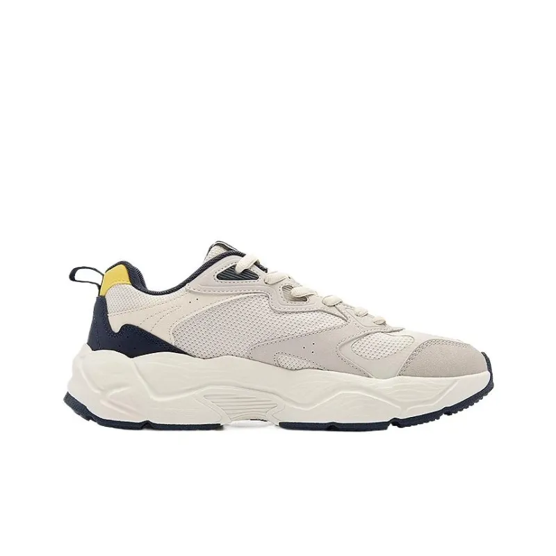 QIAODAN Star II Cushioning, Slip Resistant, Lightweight Low Top Chunky Sneakers Men's Ancient Porcelain White-1