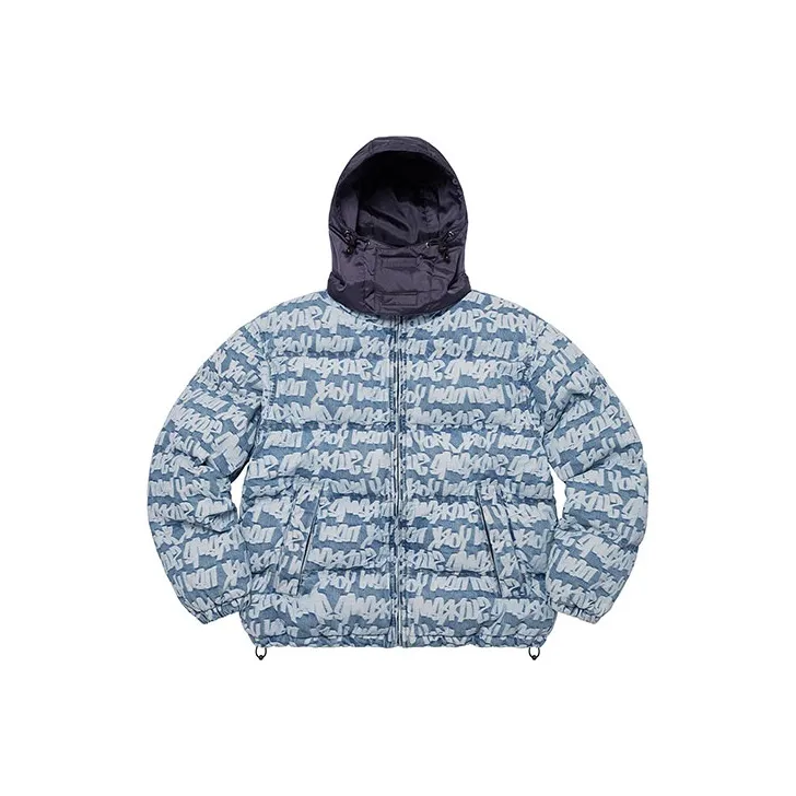Supreme Fat Tip Jacquard Denim Puffer Jacket-6
