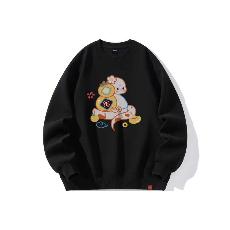 ZMOH Fleece Lined Crew Neck Sweatshirt Unisex-6