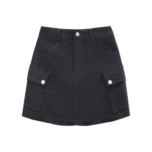 A Paradise For Awakening Casual Short Skirts Women's Denim Blue