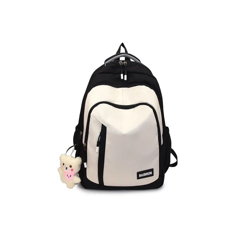 BRABOSTON Nylon Fabric Backpack Unisex Gray/Burgundy/Blue/Black/Khaki-2