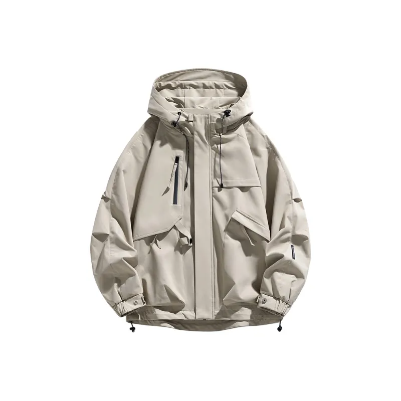 33TH Jackets Coats Unisex Khaki Fabric Color-0
