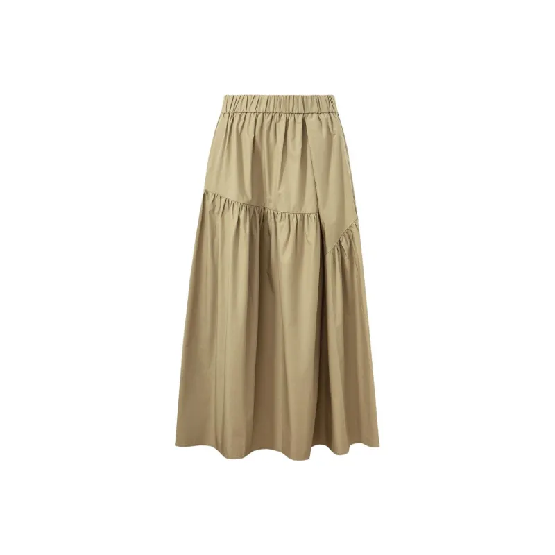 Self Who Casual Long Skirt Women's Khaki-1