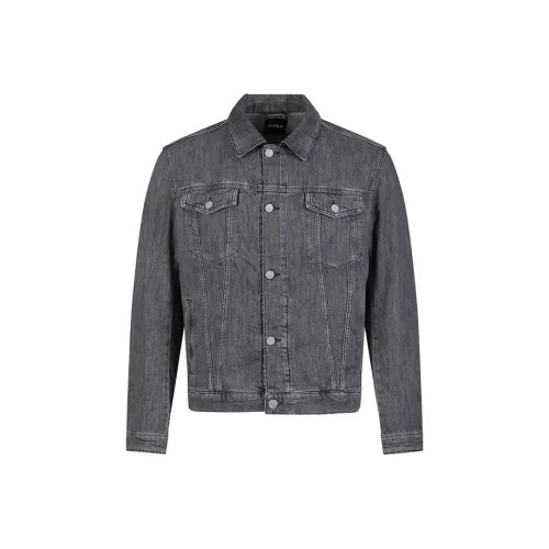 HUGO BOSS SS24 Denim Jacket Men's Dark Gray