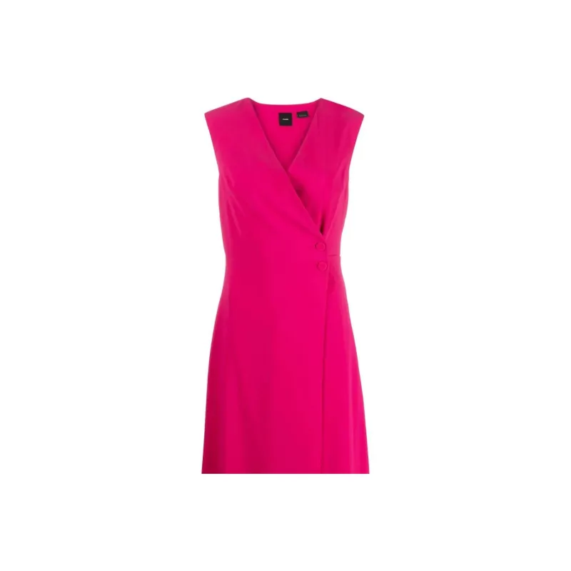 PINKO SS23 Sleeveless Dress Women's Fuchsia-3