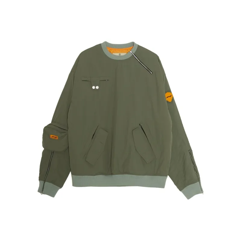 Ed Hardy Crew Neck Puffer Jacket Men's Olive Green-0