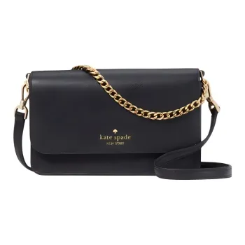 Kate Spade Saffiano Leather Shoulder Bag, Crossbody Bag Trumpets Women's Black