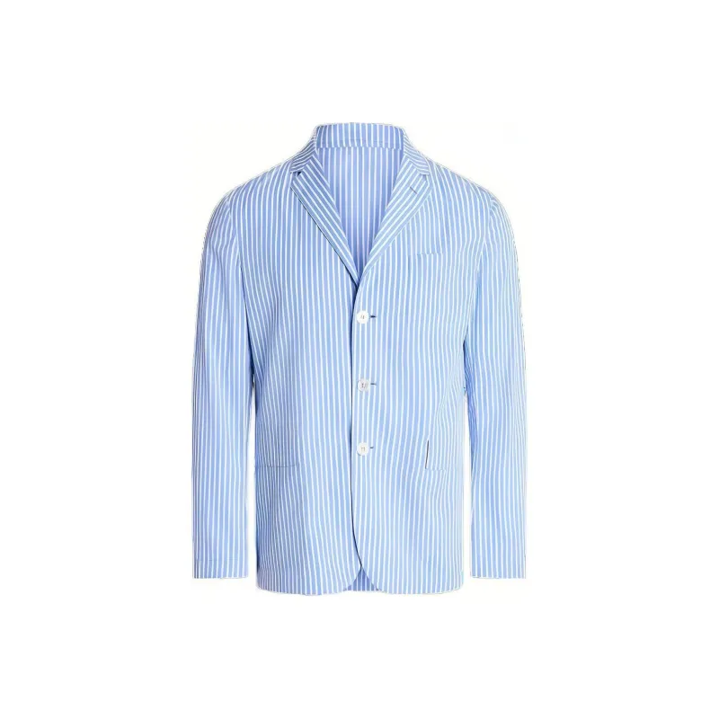 Polo Ralph Lauren Hand-Tailored Striped Poplin Suit Jacket Business Suit Men's Blue-0