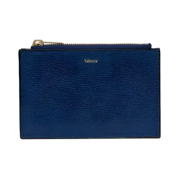 Valextra Cow Leather Coin Purse Women's Marine Blue