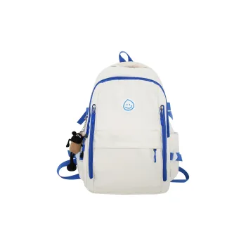 ZOGA Nylon Backpack Unisex White & Blue/Beige Bear
