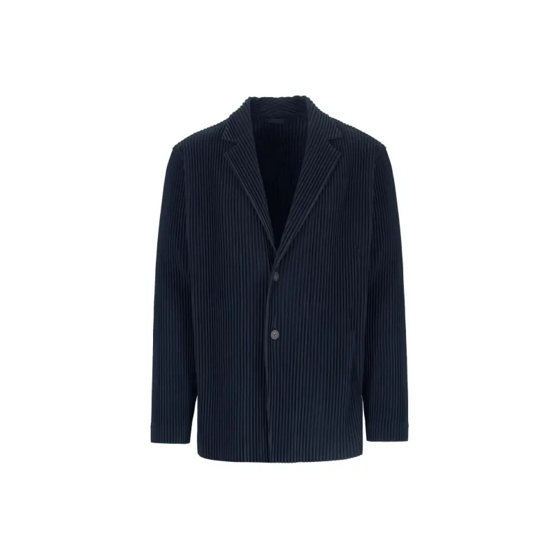 Homme Plissé Issey Miyake Single Breasted V Neck Blazer-0