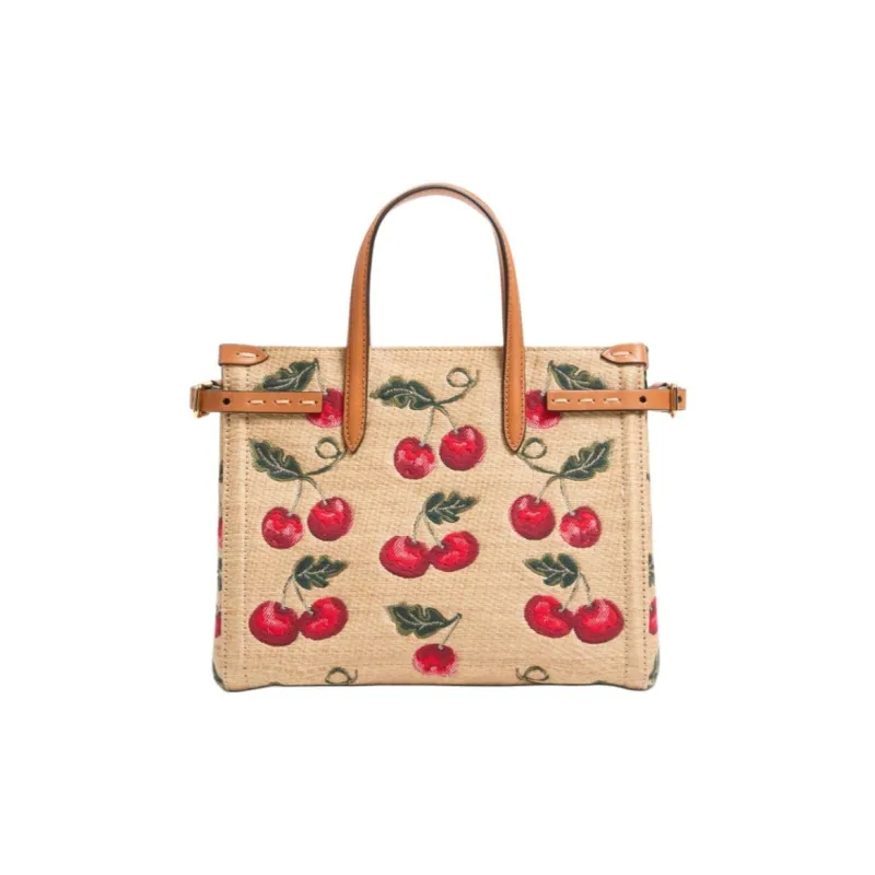 Valentino Raffia Leather Tote Bag, Shopping Bag, Shoulder Bag, Handbag Trumpets Women's Natural-2