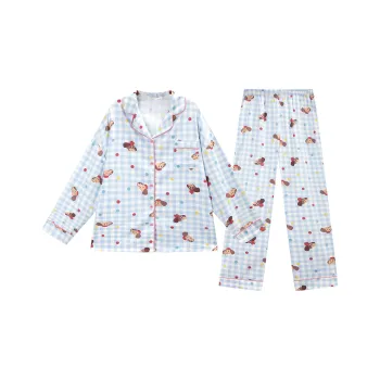 GUKOO Pajama Set Women's Light Dusty Blue