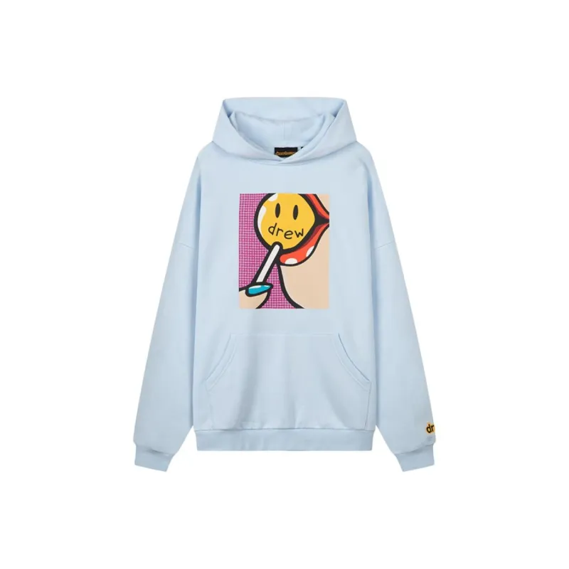 Drew House SS25 Sweet Tooth Hoodie sweet Tooth Sweatshirt Unisex Light Blue-0