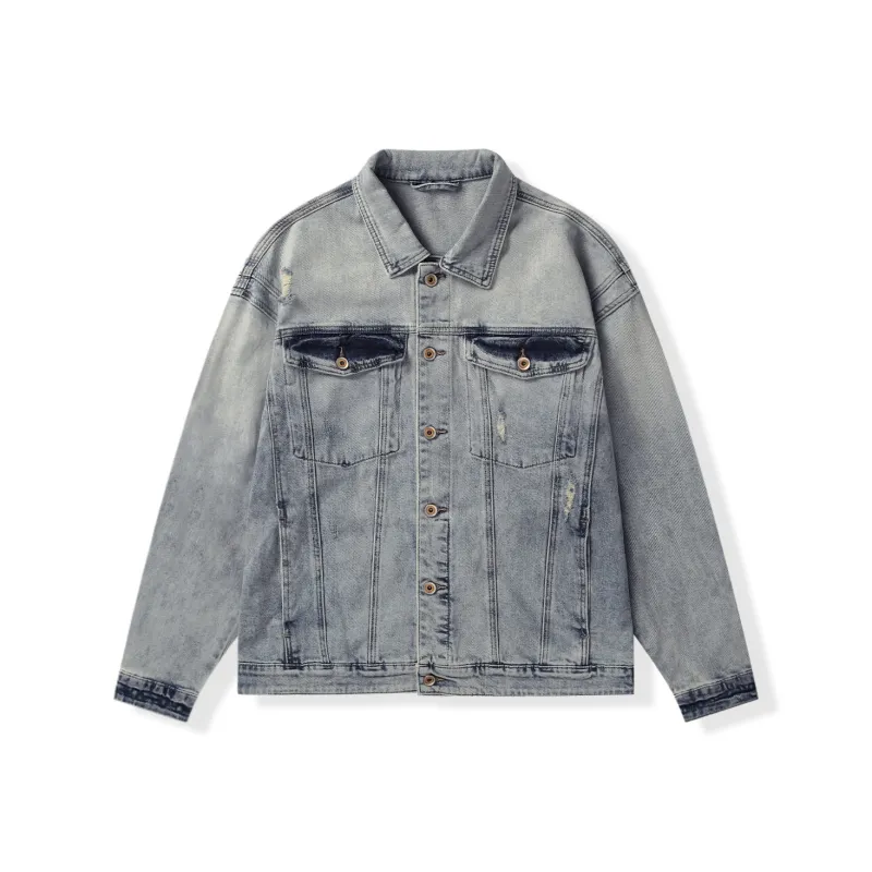 WILD LEADER Denim Jacket Unisex Blue-0
