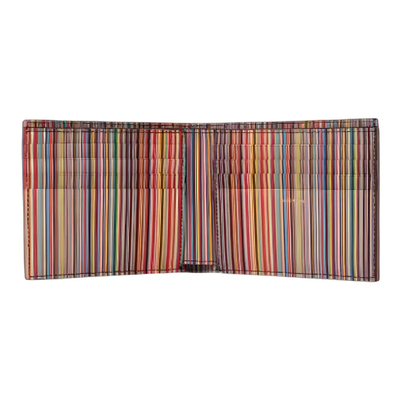 Paul Smith Calfskin With Lambskin Wallet Men's Gray White-2
