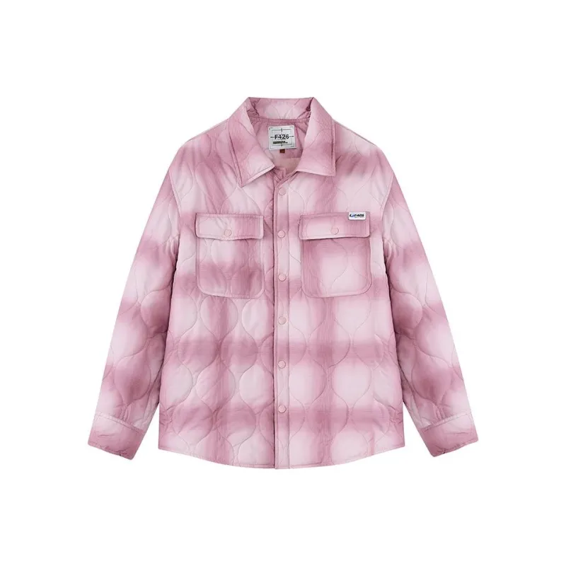 F426 FW22 Plaid Gradient Lapel Loose Fit Puffer Jacket Unisex-9