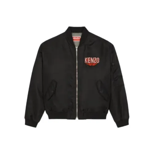 KENZO 3D Logo Patch Zipped Bomber Jacket