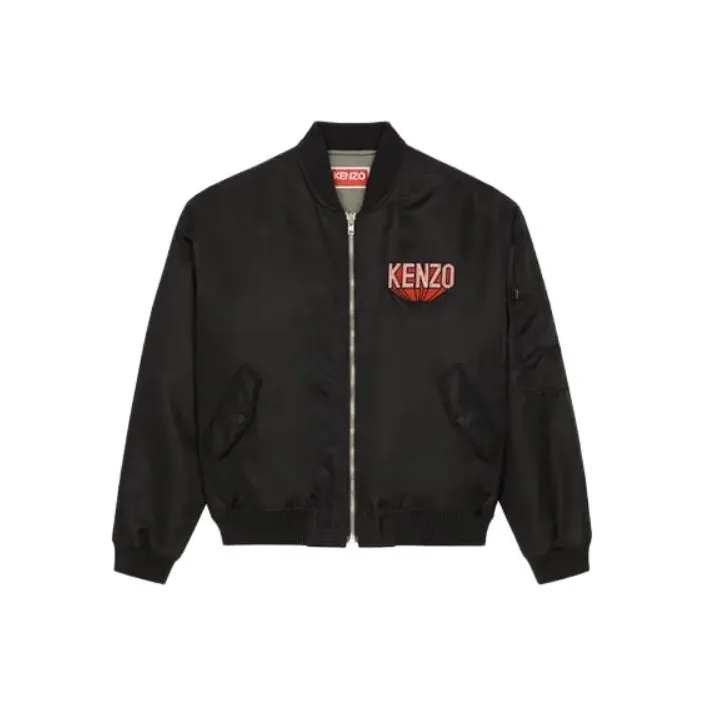 KENZO 3D Logo Patch Zipped Bomber Jacket-0