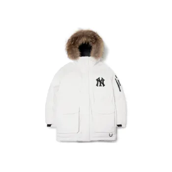 MLB Down Jacket Mid Length Unisex White