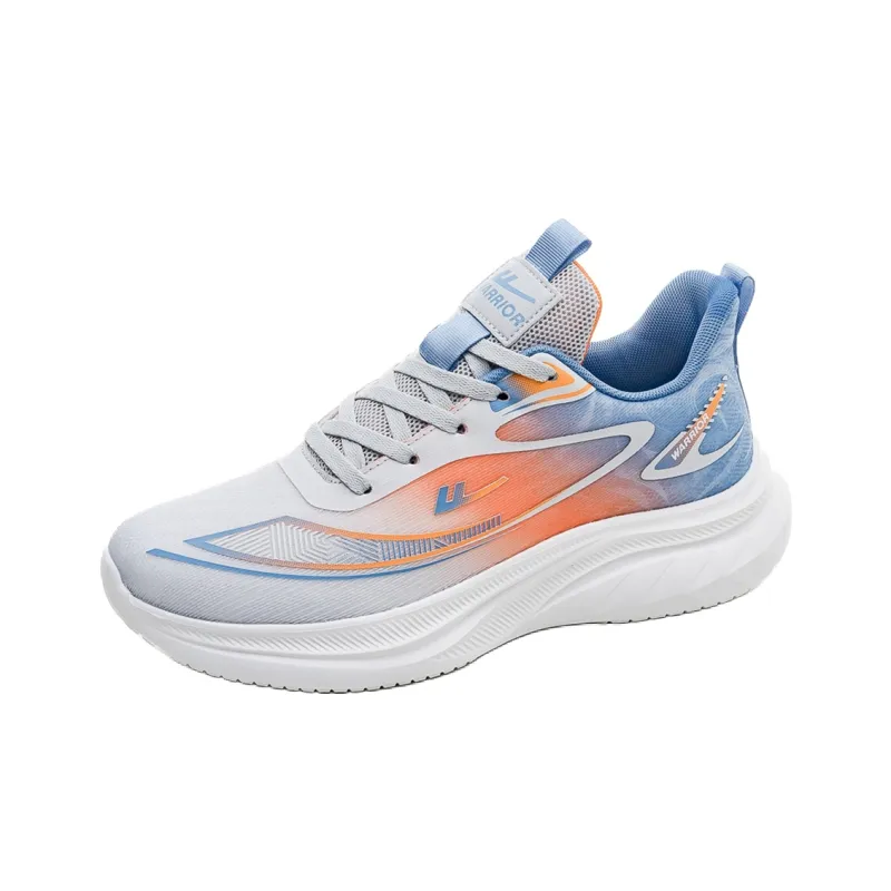 Warrior Abrasion Resistant Slip Resistant Low Top Casual Training City Commute Running Shoes Men's Gray Moon Orange-2
