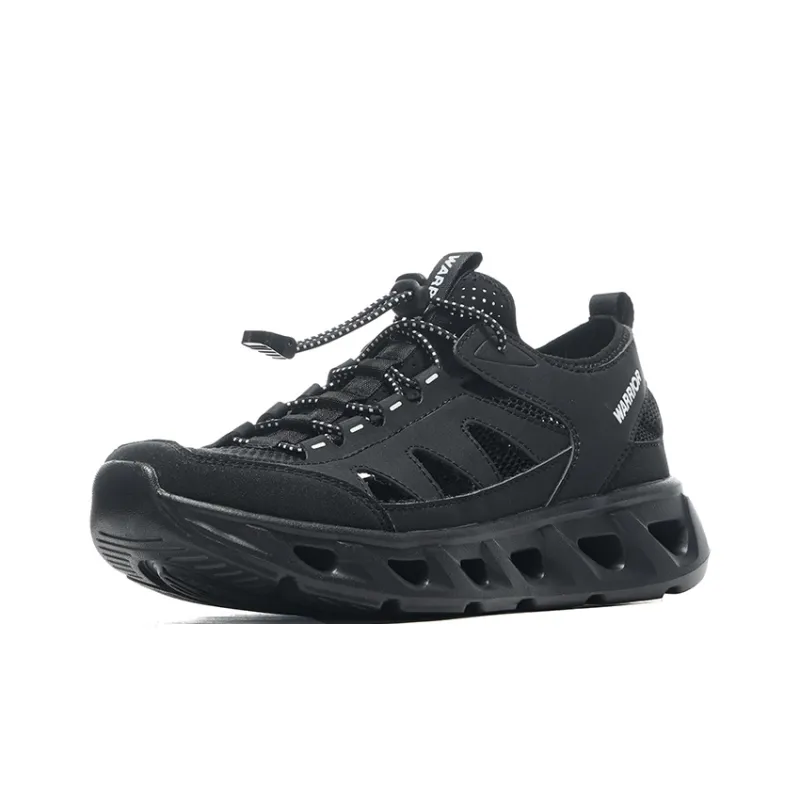 Warrior Slip Resistant Breathable Abrasion Resistant River Trekking Shoes Men's All Black-1