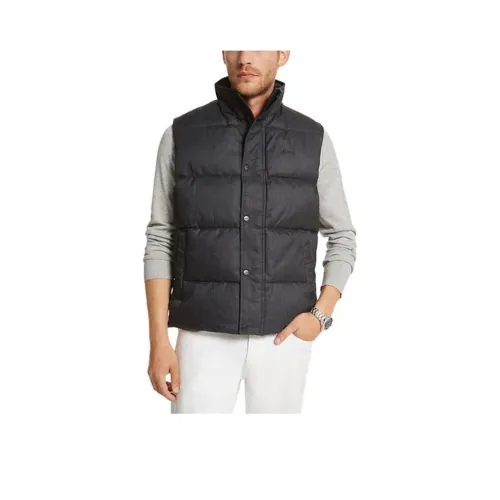 MICHAEL KORS Hanworth Brushed Twill Quilted Vest Vest Men's Black