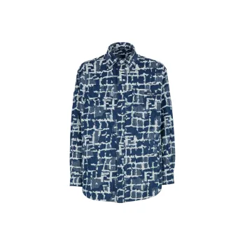 FENDI Logo Detailed Distressed Denim Jacket