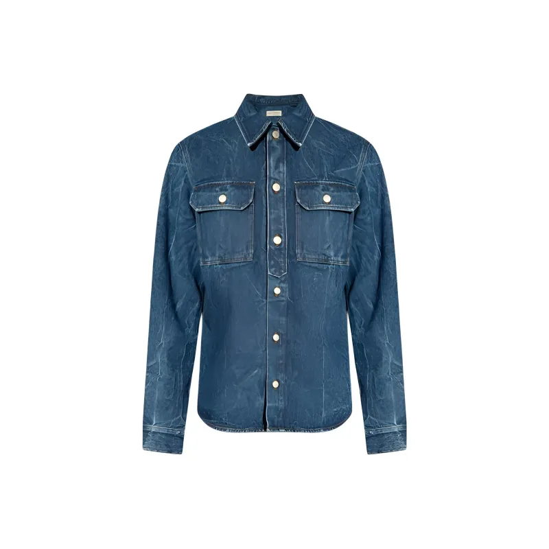 DRIES VAN NOTEN Denim Jacket Men's Marine Blue-0