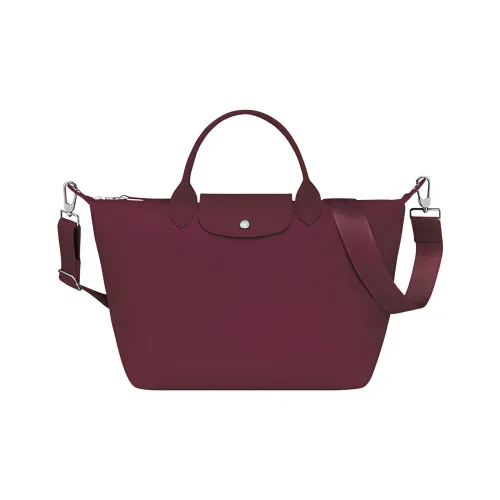 LONGCHAMP Le Pliage Canvas With Leather Dumpling Bag Handbag Shoulder Bag Crossbody Bag Medium Size Women's Dark Brown