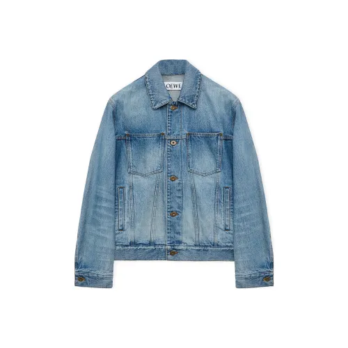 LOEWE SS24 Denim Jacket Men's Vintage Blue