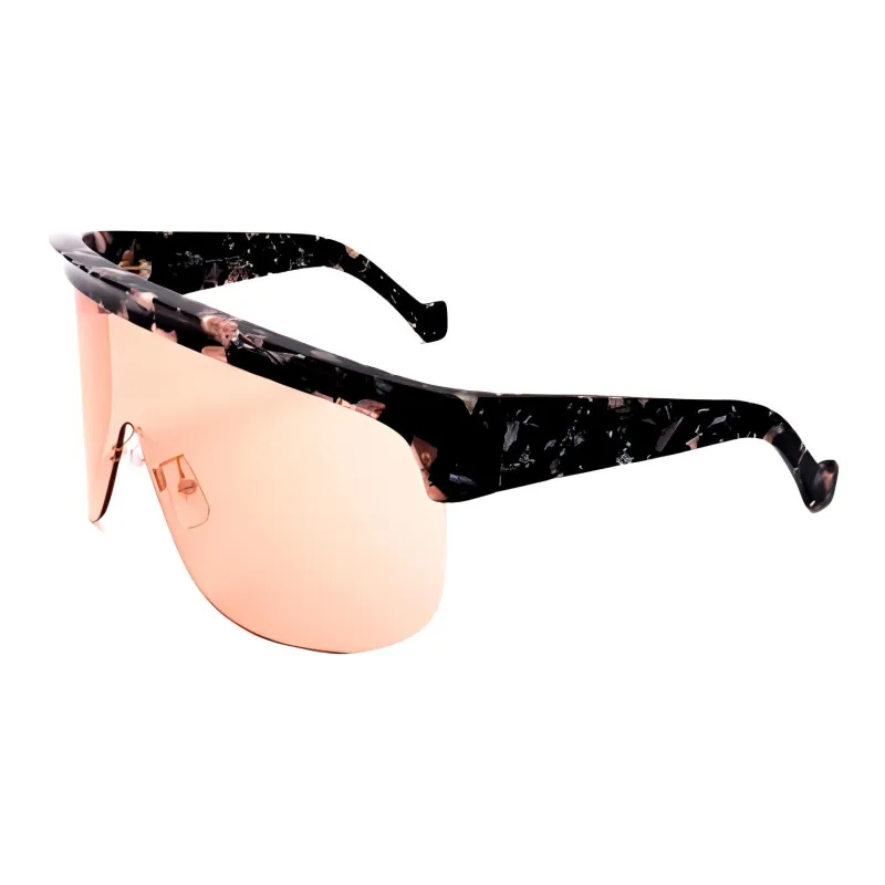 LOEWE Acetate Irregular Shape Sunglasses Women's Brown-0